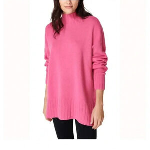 Sweaty Betty pink Mountain sweater wool yak turtleneck longer small